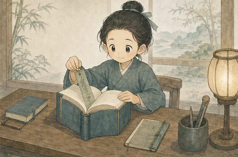阿照把一枚书签夹回第一章，带着笔记重新开始阅读。